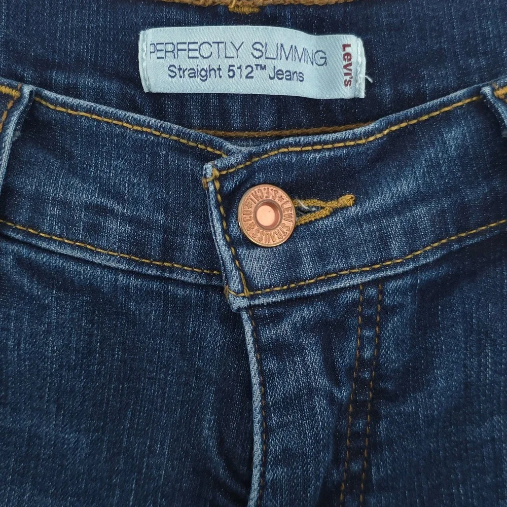 Levi's Womens‎ Jeans Perfectly Slimming Straight 512 10 Dark Wash Denim